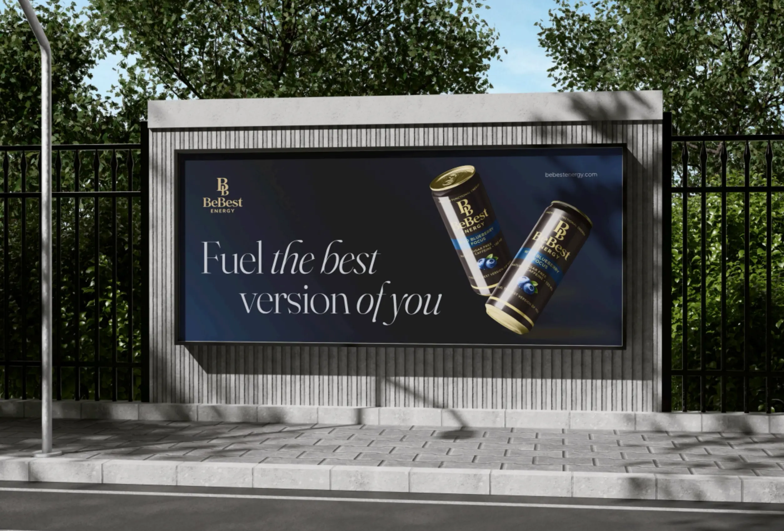 BeBest Energy outdoor campaign shown on a city billboard